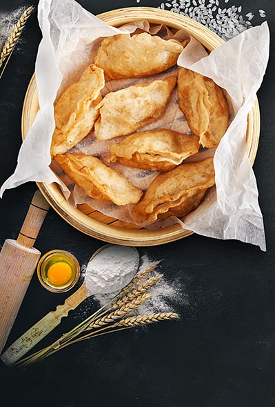 Цзяодзи с курицей и креветками