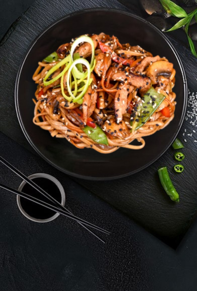 Udon with veal