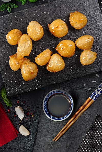 Fruit in caramel