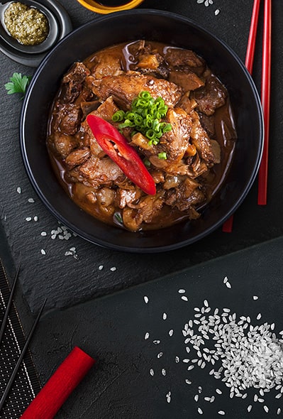 Spicy lamb brisket on the bone